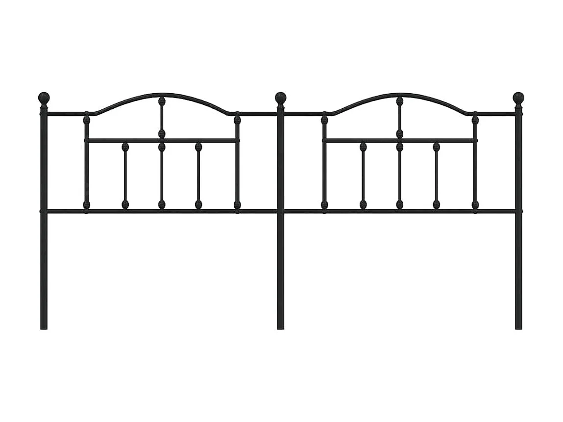 Tête de lit métal noir 200 cm POI17146 BonneVie Meuble