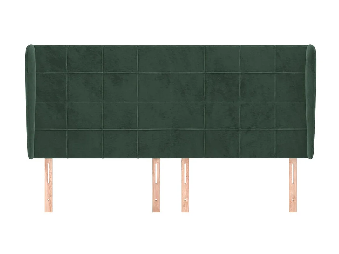 Hoofdbord met randen 203x23x118/128 cm fluweel donkergroen NL291902