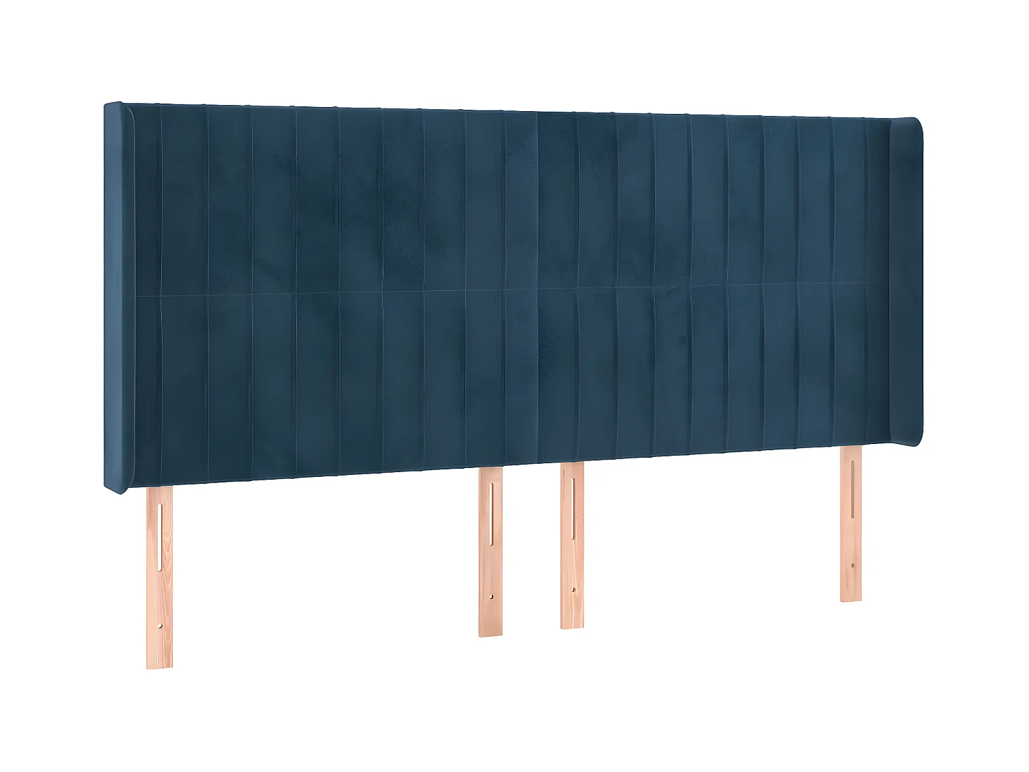 Tête de lit avec oreilles Bleu foncé 183x16x118/128 cm Velours POI97778 BonneVie Meuble