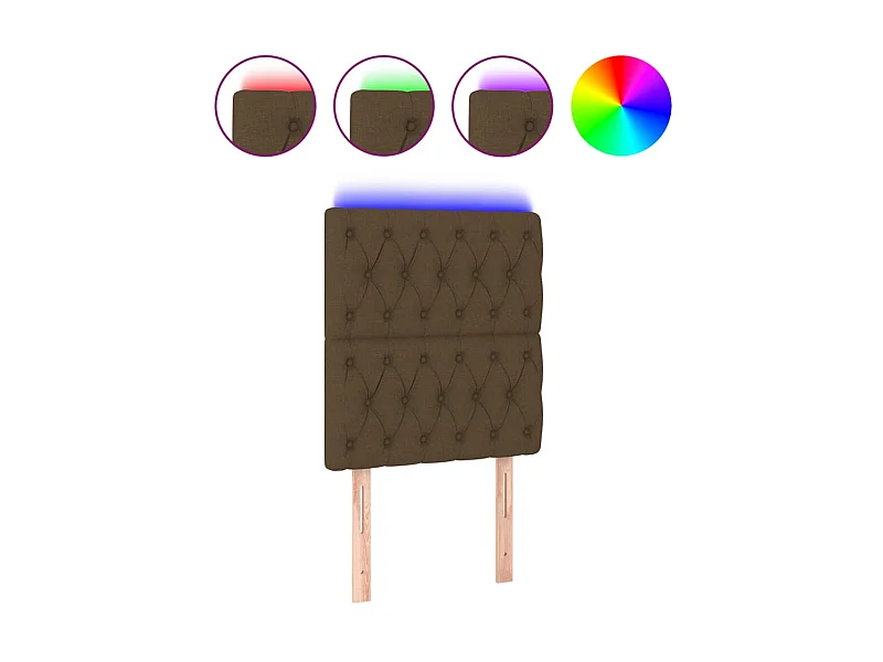 LED Kopfteil,Bettkopfteil Dunkelbraun 80x7x118/128 cm Stoff -gkd467248