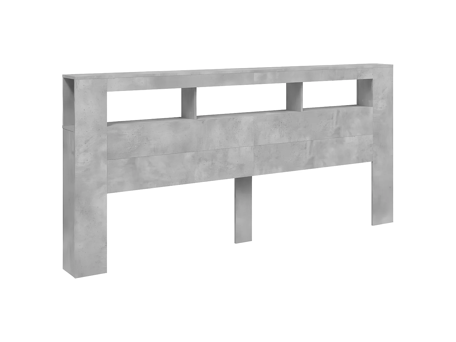 Hoofdeinde met LED 220x18,5x103,5 cm bewerkt hout betongrijs NL998595