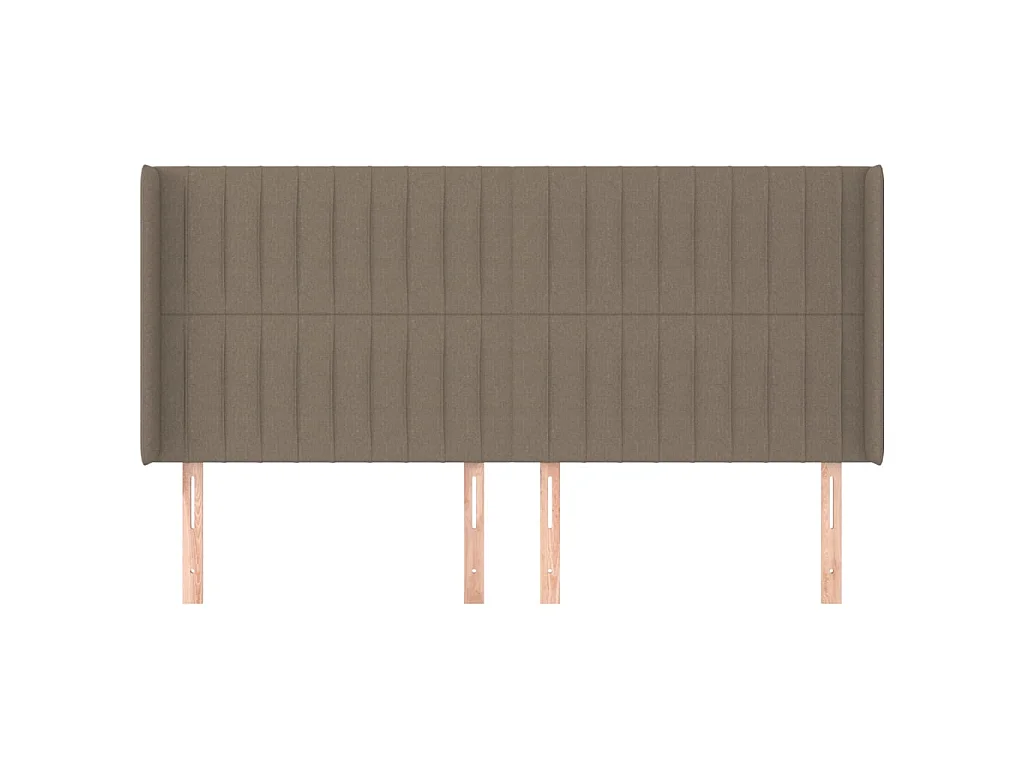 Cabecero con orejas de tela gris taupe 203x16x118/128 cm ES56161