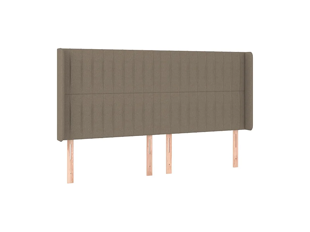 Tête de lit avec oreilles Taupe 203x16x118/128 cm Tissu POI52490 BonneVie Meuble