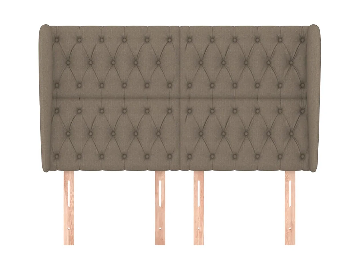 Kopfteil,Bettkopfteil mit Ohren Taupe 147x23x118/128 cm Stoff -gkd51357