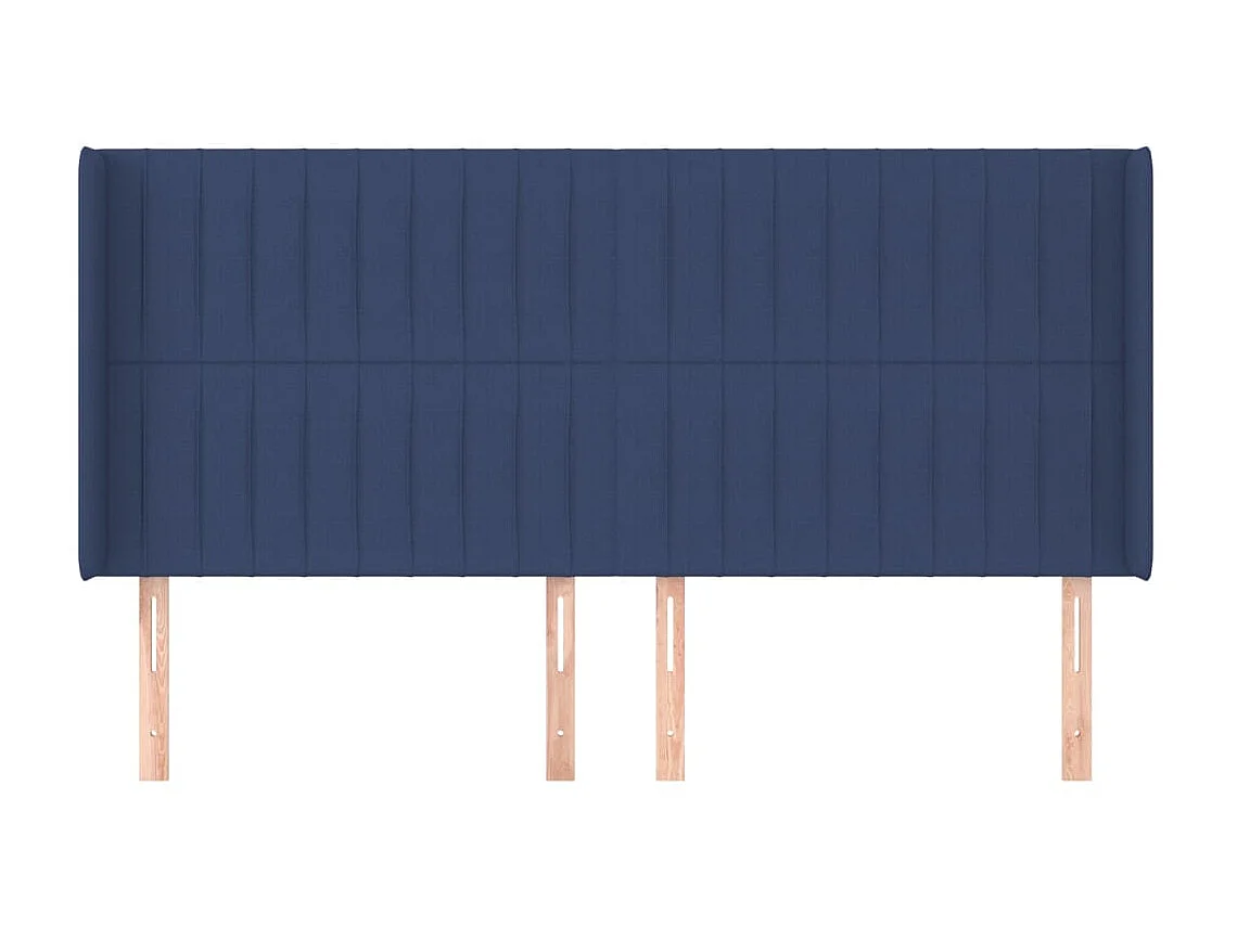 Kopfteil,Bettkopfteil mit Ohren Blau 183x16x118/128 cm Stoff -gkd536639