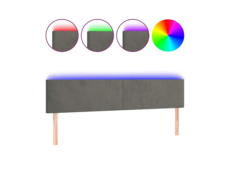 LED Kopfteil,Bettkopfteil Dunkelgrau 160x5x78/88 cm Samt -gkd188911