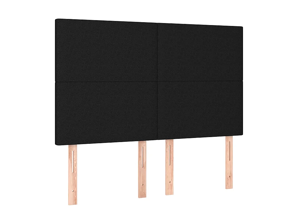 4 pcs Têtes de lit Noir 72x5x78/88 cm Tissu POI54338 BonneVie Meuble