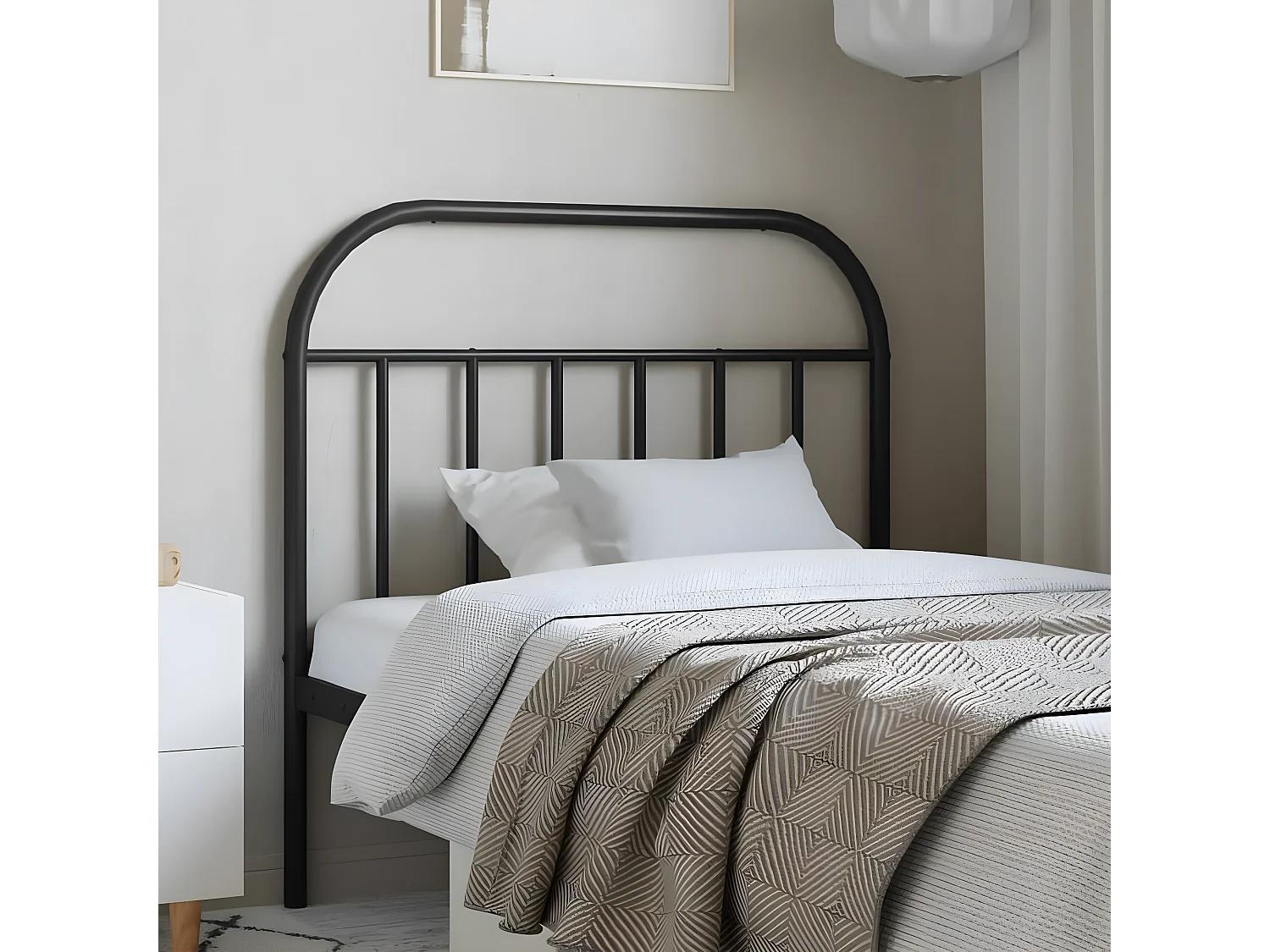 Cabecero de metal negro 107 cm ES58846