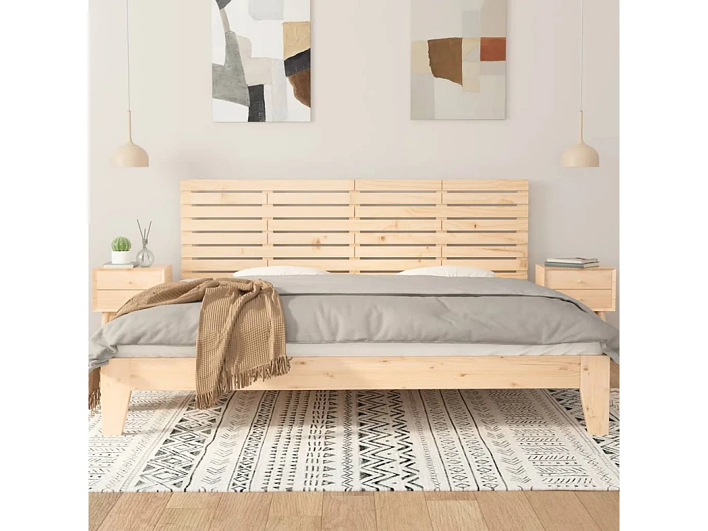 Tête de lit murale 166x3x63 cm Bois massif de pin POI58641 BonneVie Meuble