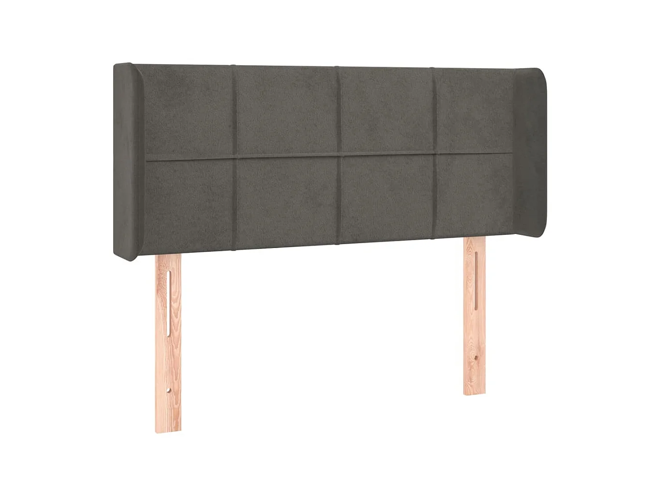 Tête de lit avec oreilles Gris foncé 103x16x78/88 cm Velours POI15613 BonneVie Meuble