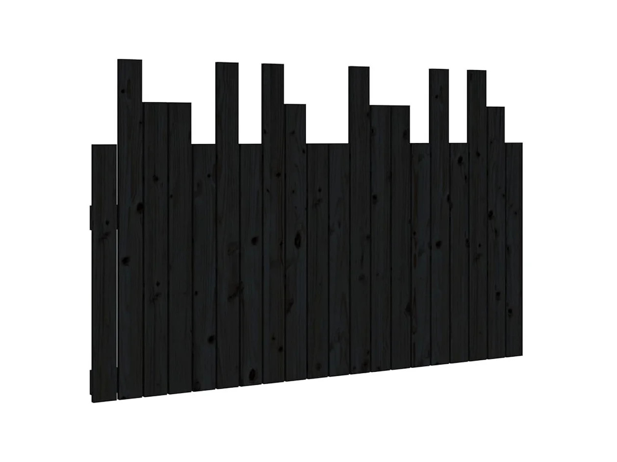 Tête de lit murale Noir 127,5x3x80 cm Bois massif de pin POI78258 BonneVie Meuble