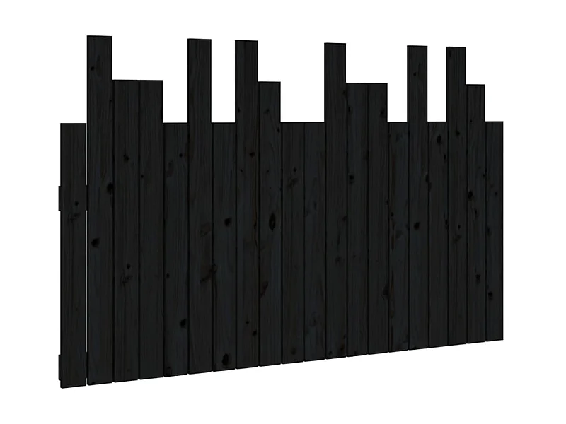 Tête de lit murale Noir 127,5x3x80 cm Bois massif de pin POI78258 BonneVie Meuble
