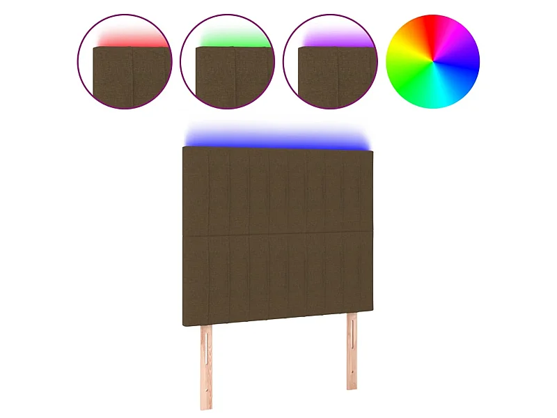 Hoofdbord LED 80x5x118/128 cm stof donkerbruin NL445861