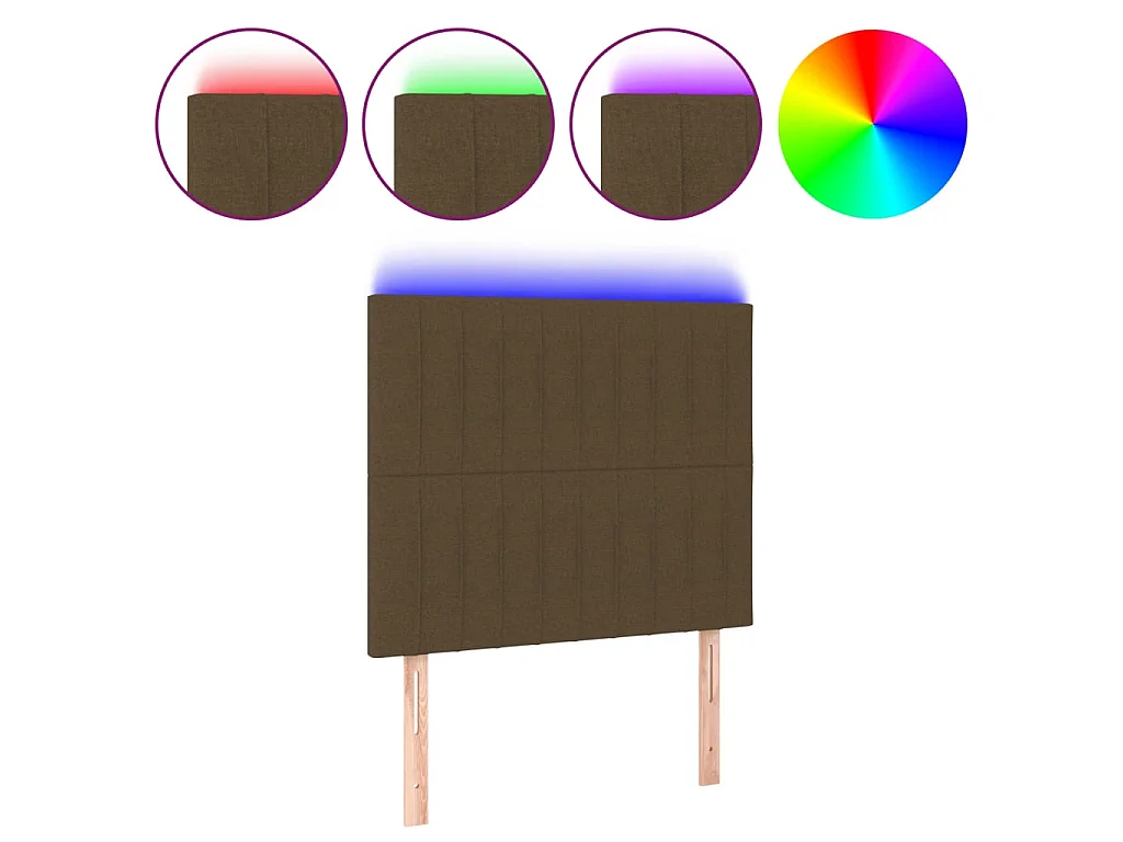 Hoofdbord LED 80x5x118/128 cm stof donkerbruin NL445861