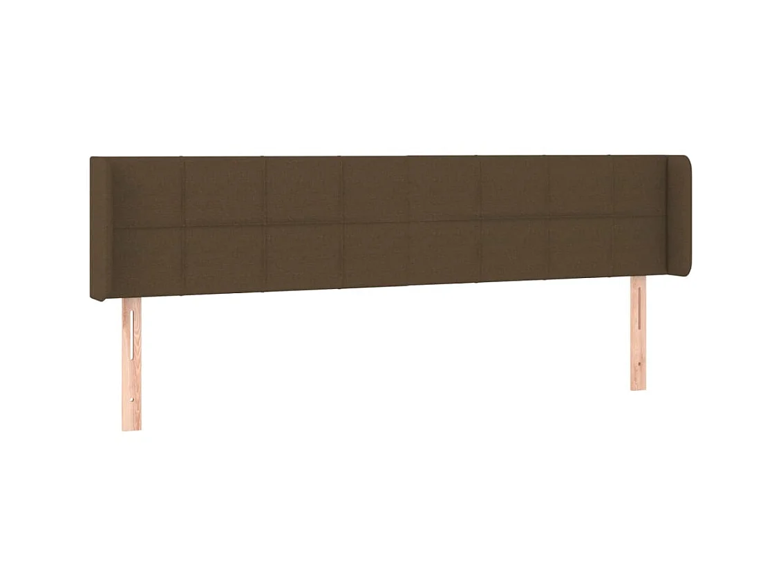 Tête de lit avec oreilles Marron Foncé 203x16x78,88 cm Tissu PEWV95474 BonneVie Meuble
