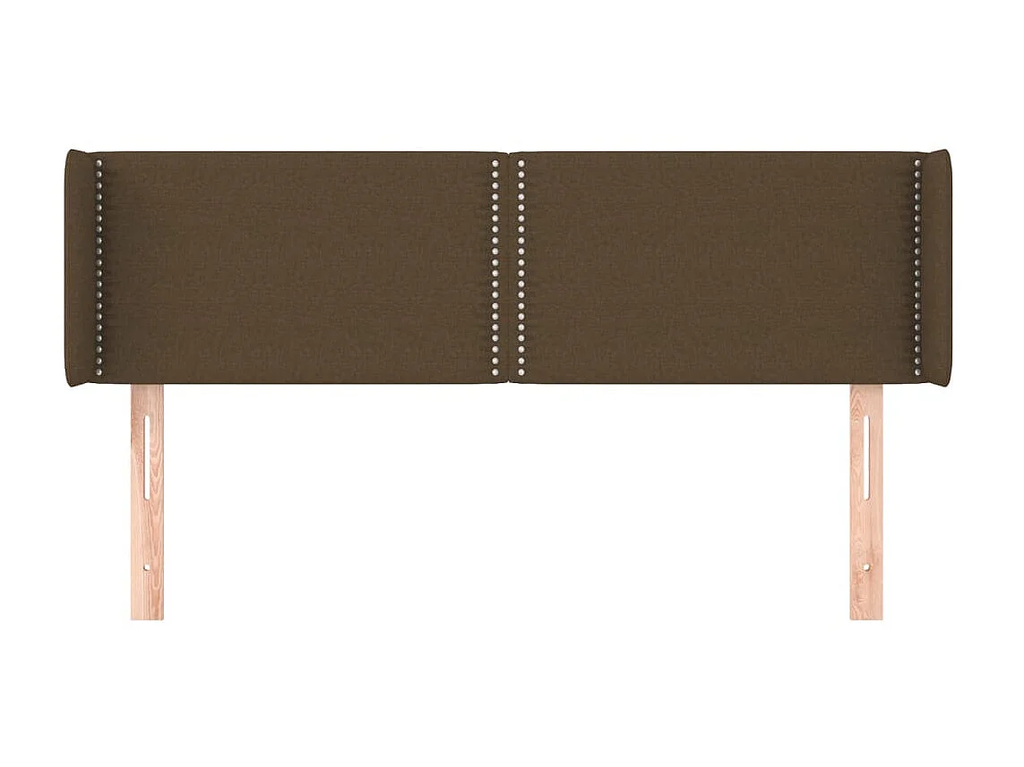 Hoofdbord met randen 147x16x78/88 cm stof donkerbruin NL573502