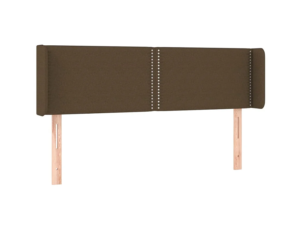 Tête de lit avec oreilles Marron Foncé 147x16x78/88 cm Tissu POI15466 BonneVie Meuble