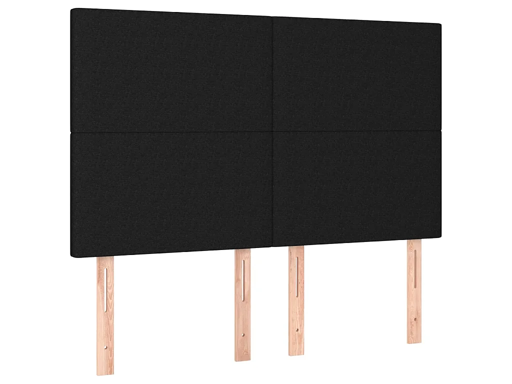 Tête de lit à LED Noir 144x5x118/128 cm Tissu POI87148 BonneVie Meuble