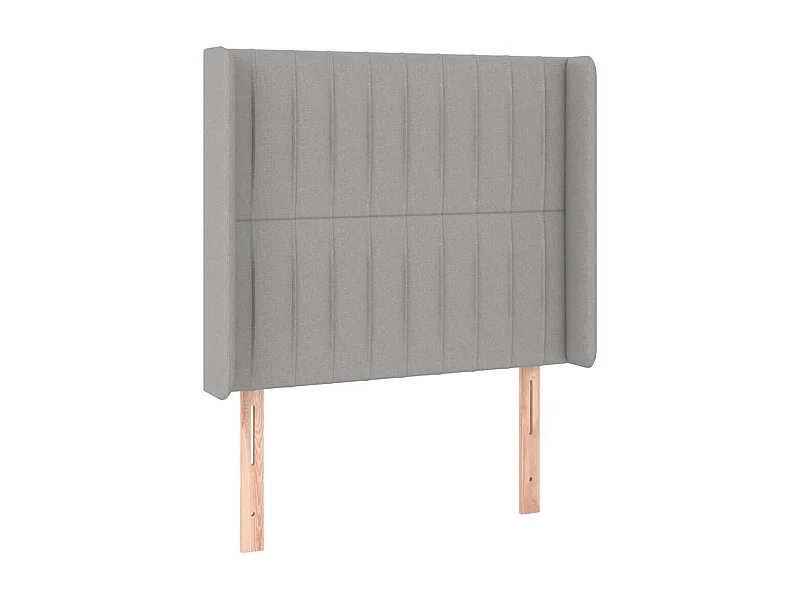 Tête de lit avec oreilles Gris clair 103x16x118/128 cm Tissu POI27193 BonneVie Meuble