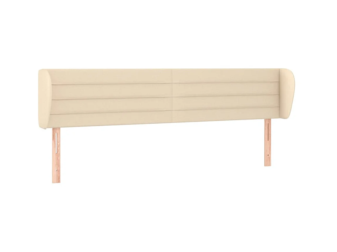 Tête de lit avec oreilles Crème 183x23x78/88 cm Tissu POI34272 BonneVie Meuble