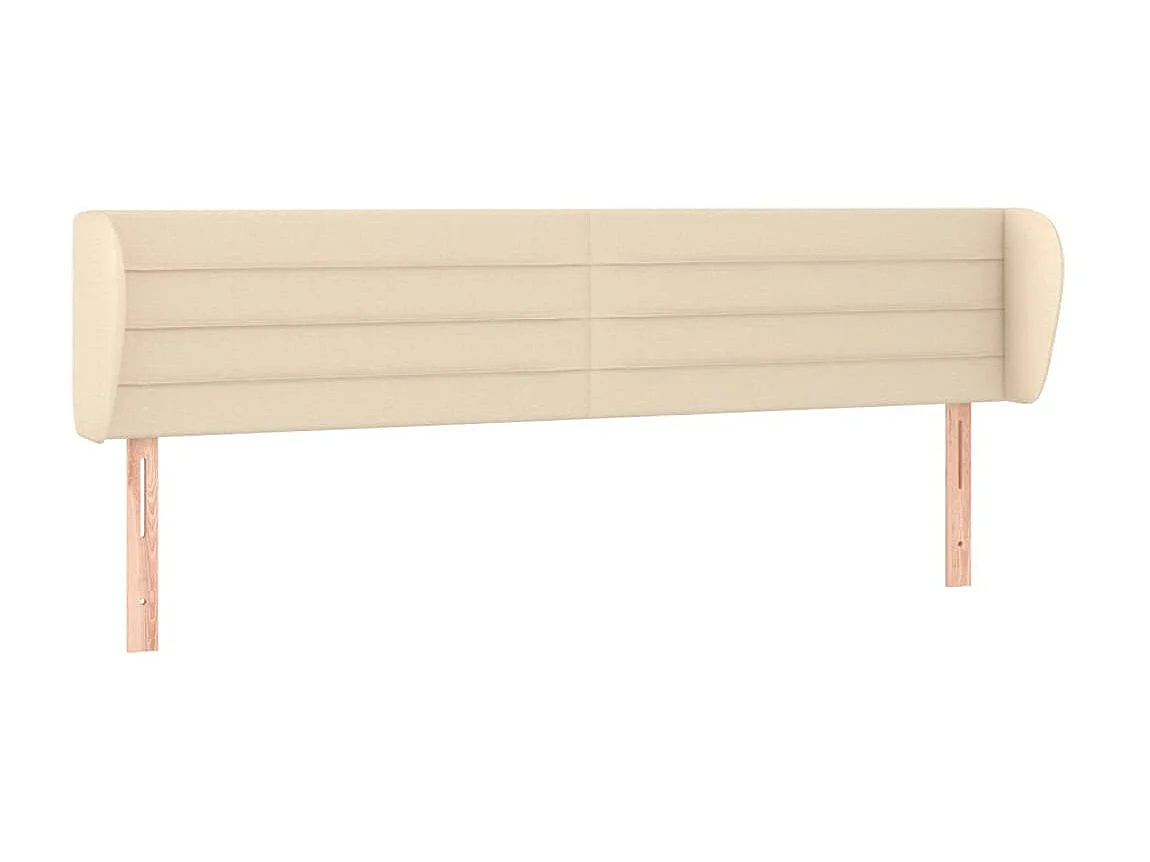 Tête de lit avec oreilles Crème 183x23x78/88 cm Tissu POI34272 BonneVie Meuble