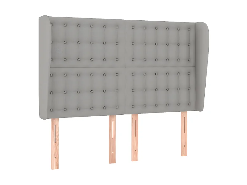 Kopfteil,Bettkopfteil mit Ohren Hellgrau 147x23x118/128 cm Stoff -gkd742440