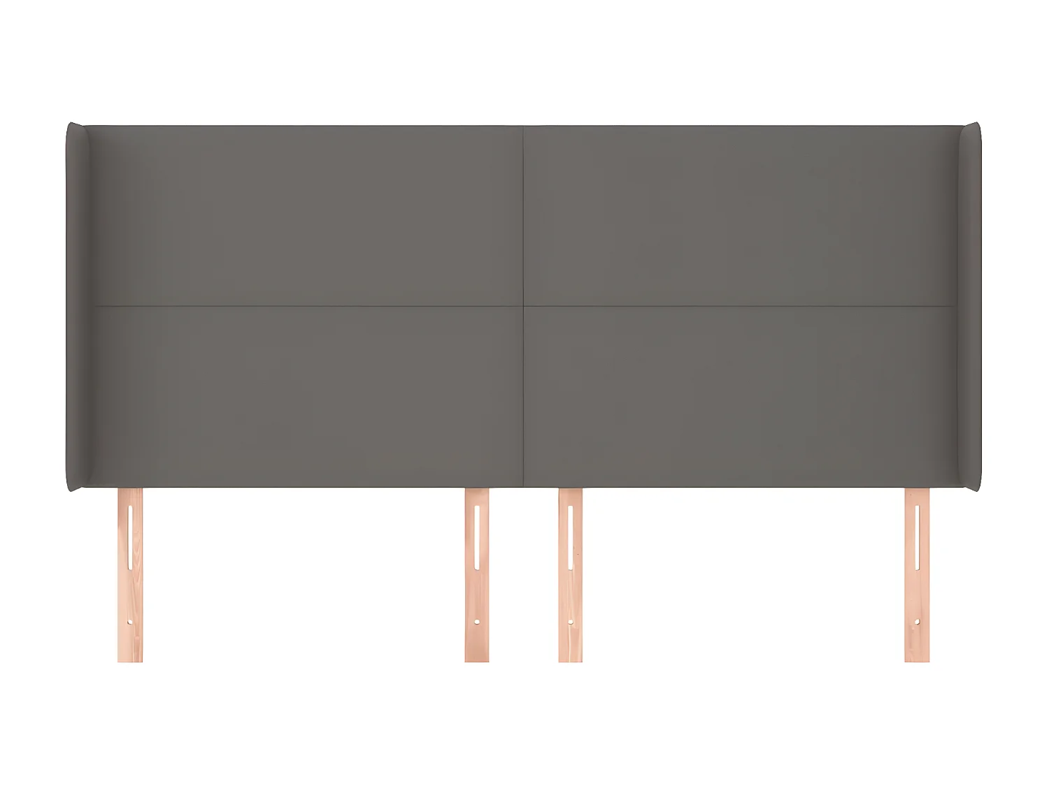 Tête de lit avec oreilles Gris 203x16x118/128 cm Similicuir POI56713 BonneVie Meuble