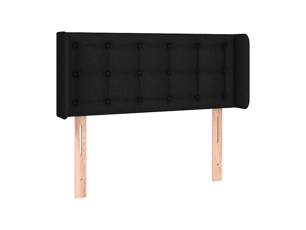 Testiera | Testata del letto ad Orecchio Nera 103x16x78/88 cm in Tessuto