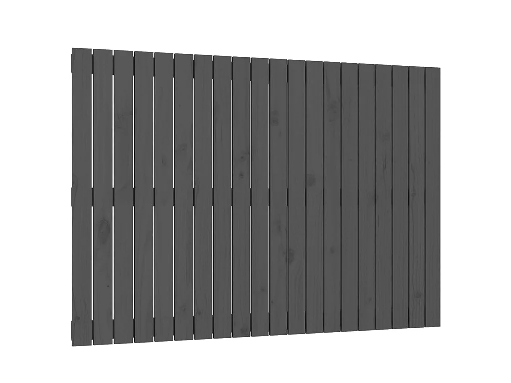 Tête de lit murale Gris 127,5x3x90 cm Bois massif de pin POI45353 BonneVie Meuble