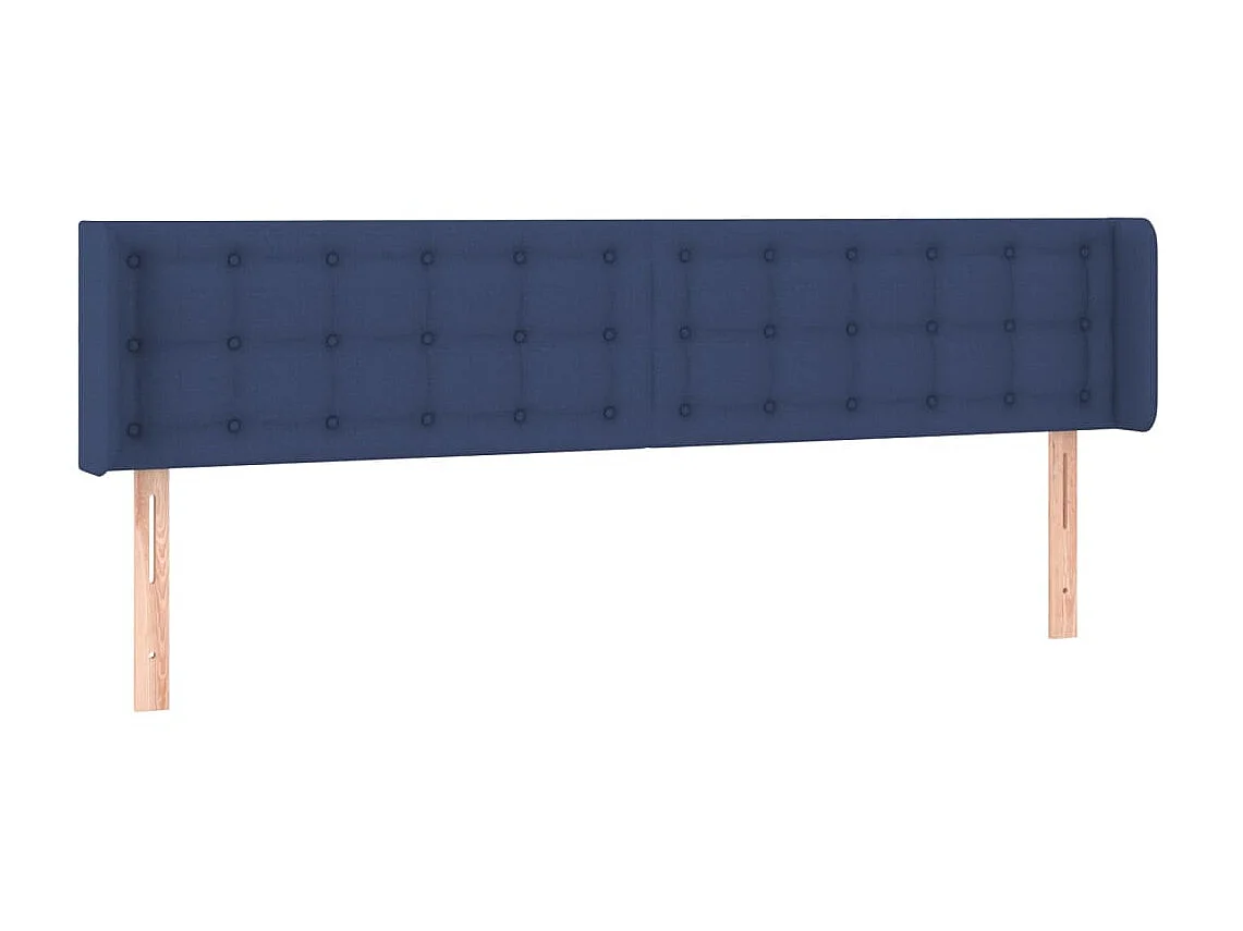 Cabeceira de cama c/ abas tecido 163x16x78/88 cm azul PT321434
