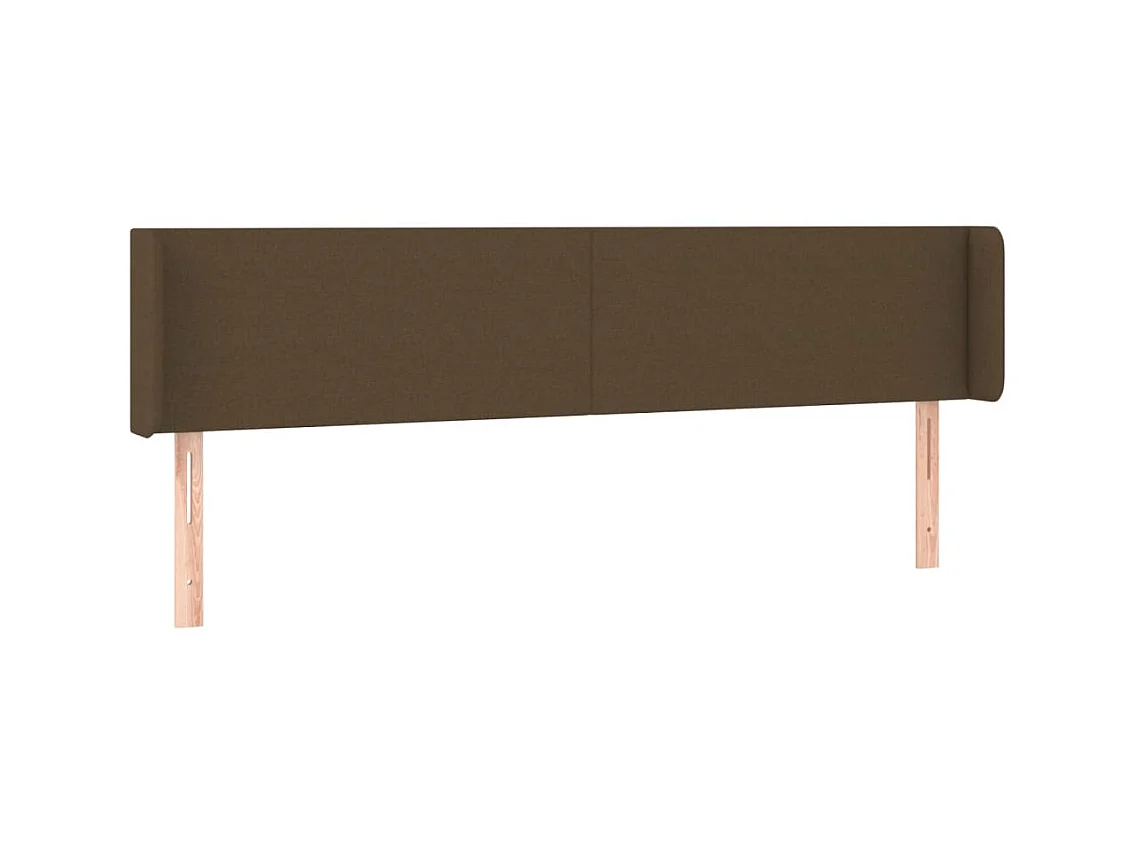 Testiera | Testata del letto ad Orecchio Marrone Scuro 183x16x78/88 cm in Tessuto