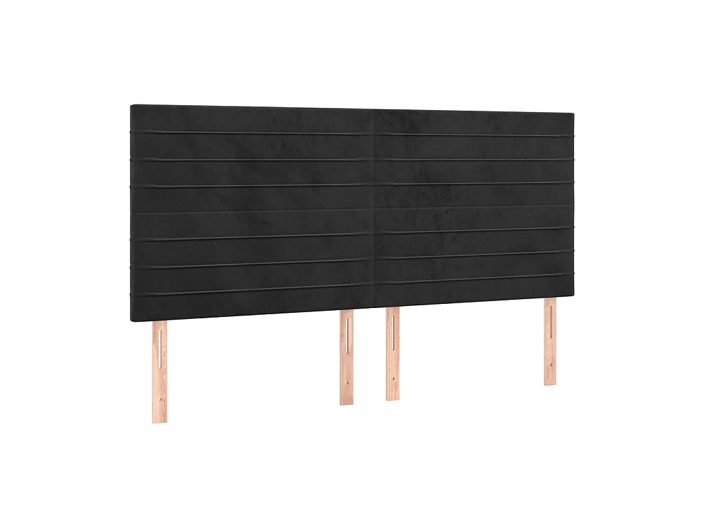 Têtes de lit 4 pcs Noir 100x5x78/88 cm Velours POI96753 BonneVie Meuble