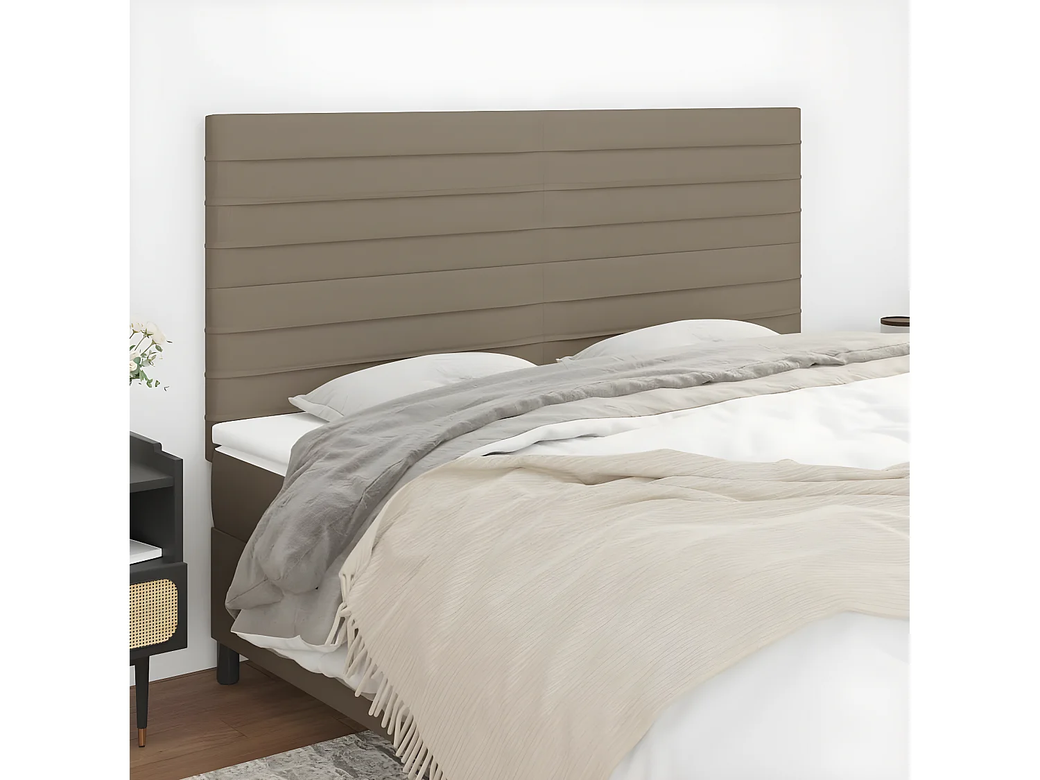 Kopfteil,Bettkopfteile 4 Stk. Taupe 90x5x78/88 cm Stoff -gkd488615