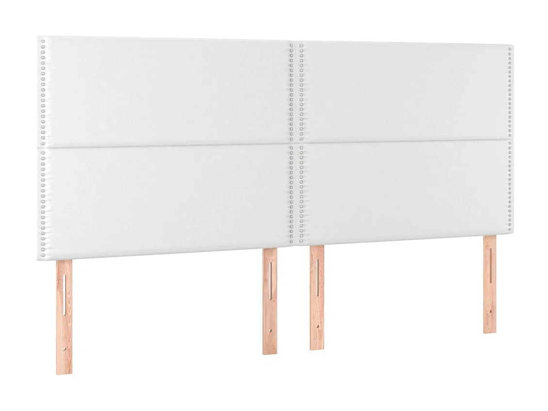 Cabeceira de cama 4 pcs couro artificial 100x5x78/88 cm branco PT208327