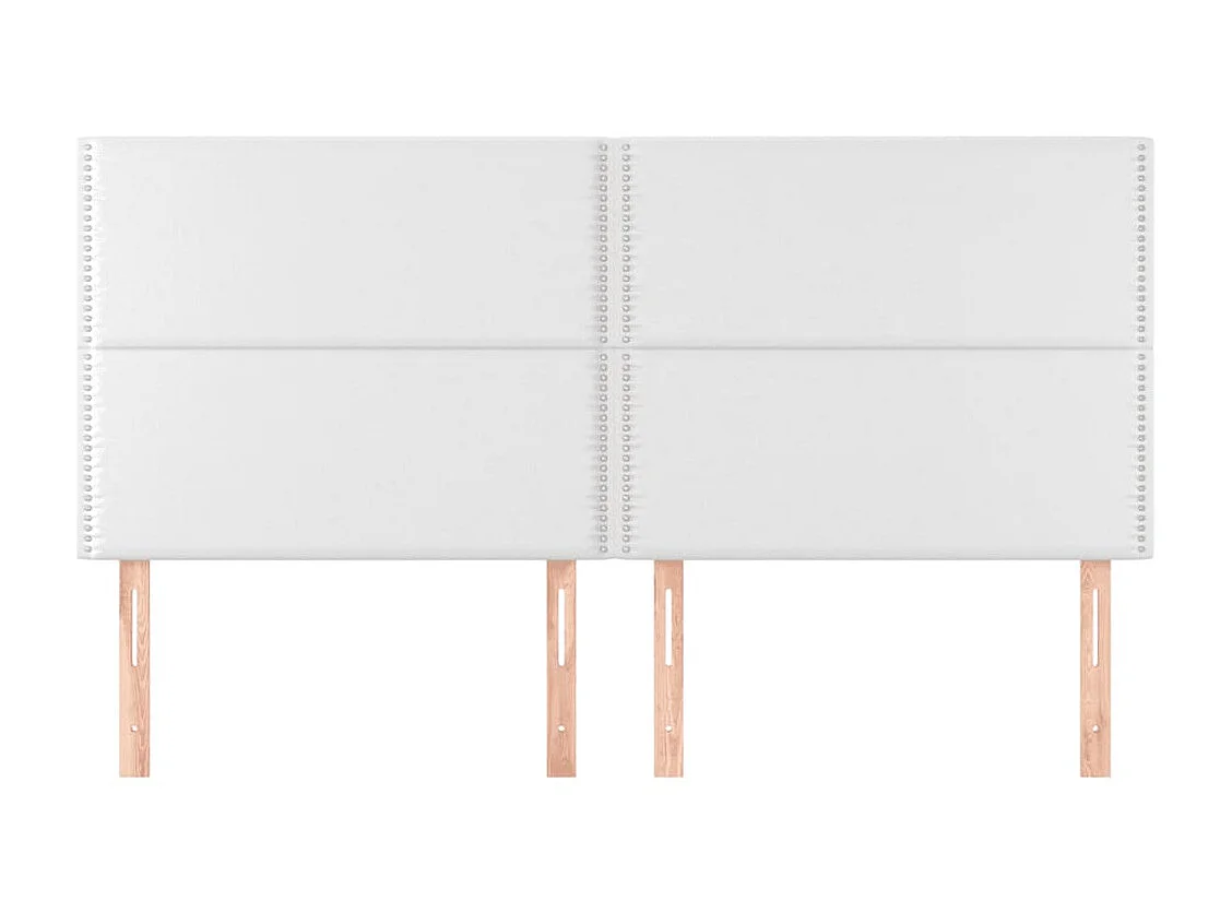 Cabeceira de cama 4 pcs couro artificial 100x5x78/88 cm branco PT208327