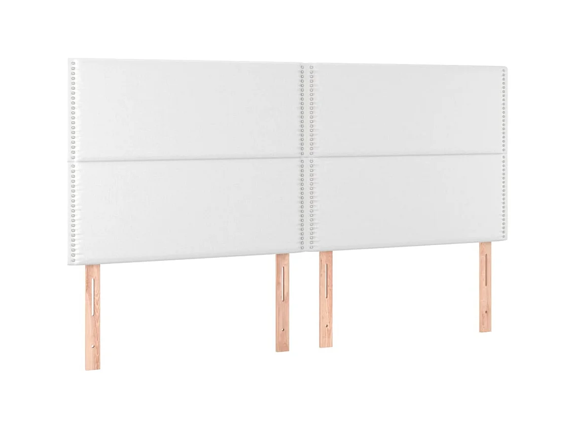 Têtes de lit 4 pcs Blanc 100x5x78/88 cm Similicuir POI94369 BonneVie Meuble