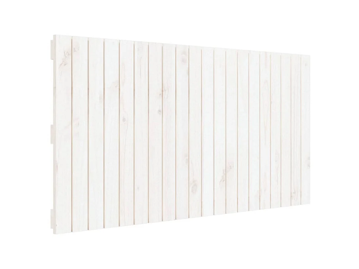 Testiera | Testata del letto da Parete Bianca 127,5x3x60 cm Legno Massello di Pino