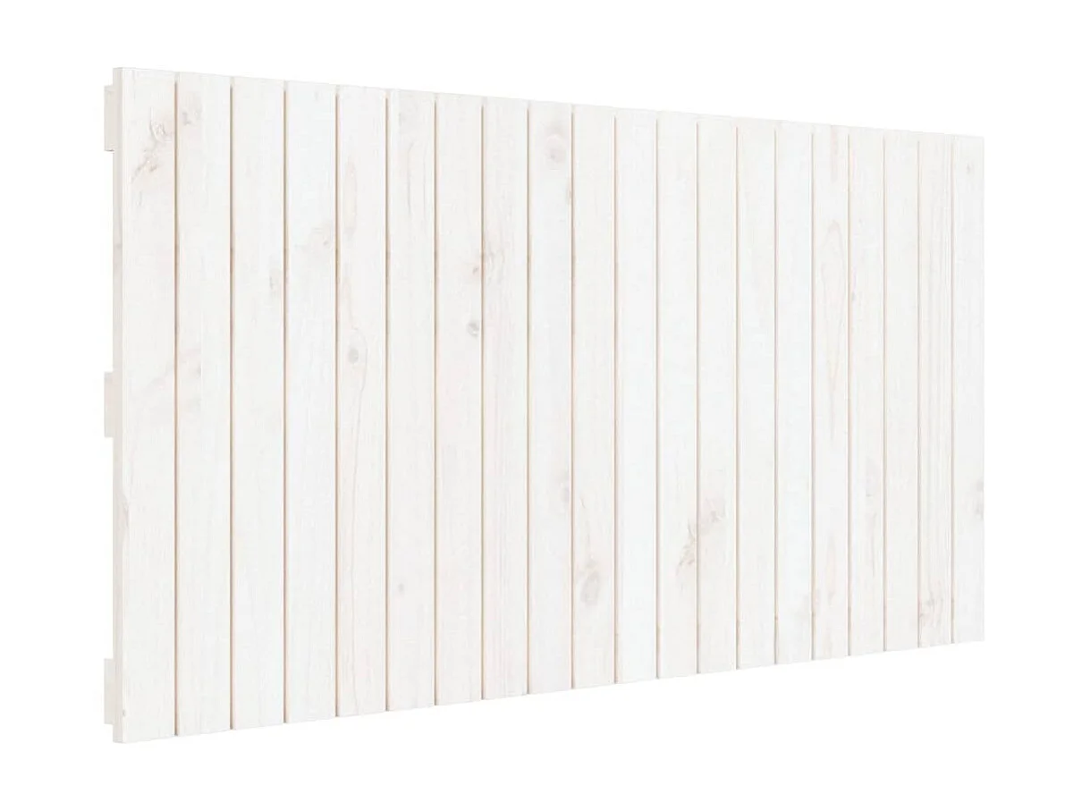 Tête de lit murale Blanc 127,5x3x60 cm Bois massif de pin POI42025 BonneVie Meuble