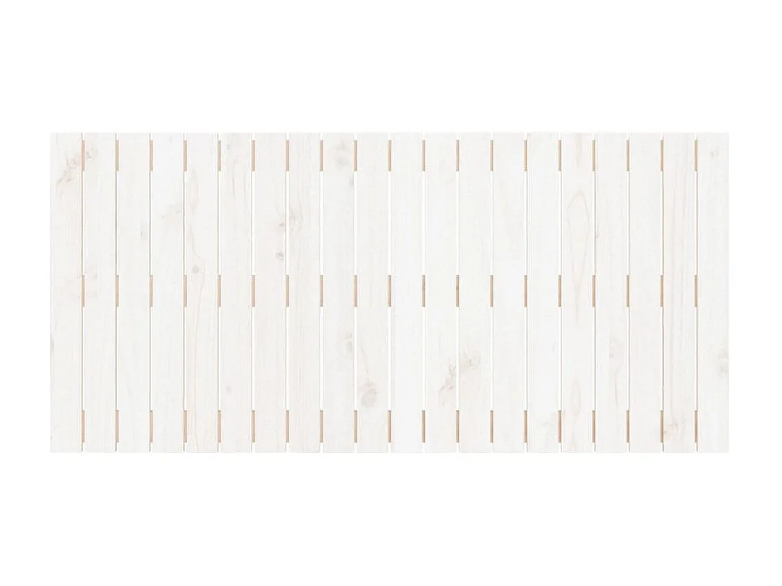 Tête de lit murale Blanc 127,5x3x60 cm Bois massif de pin POI42025 BonneVie Meuble