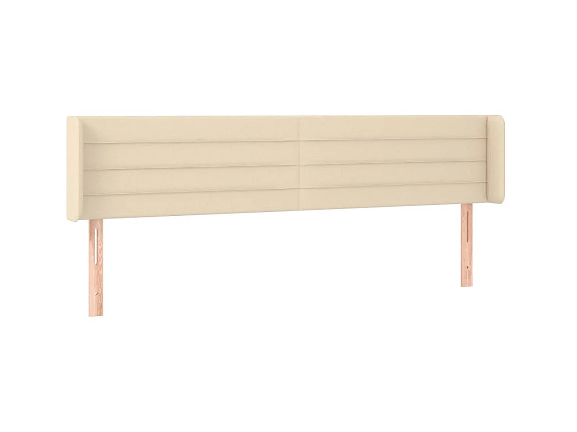 Tête de lit avec oreilles Crème 163x16x78/88 cm Tissu POI35850 BonneVie Meuble
