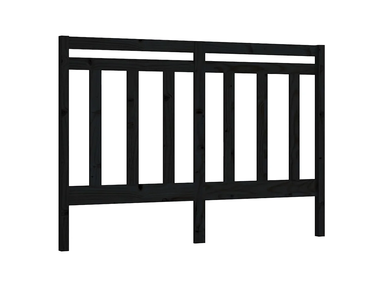Tête de lit Noir 126x4x100 cm Bois massif de pin POI51784 BonneVie Meuble