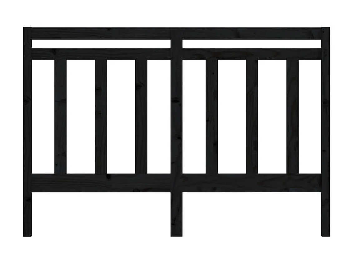 Tête de lit Noir 126x4x100 cm Bois massif de pin POI51784 BonneVie Meuble