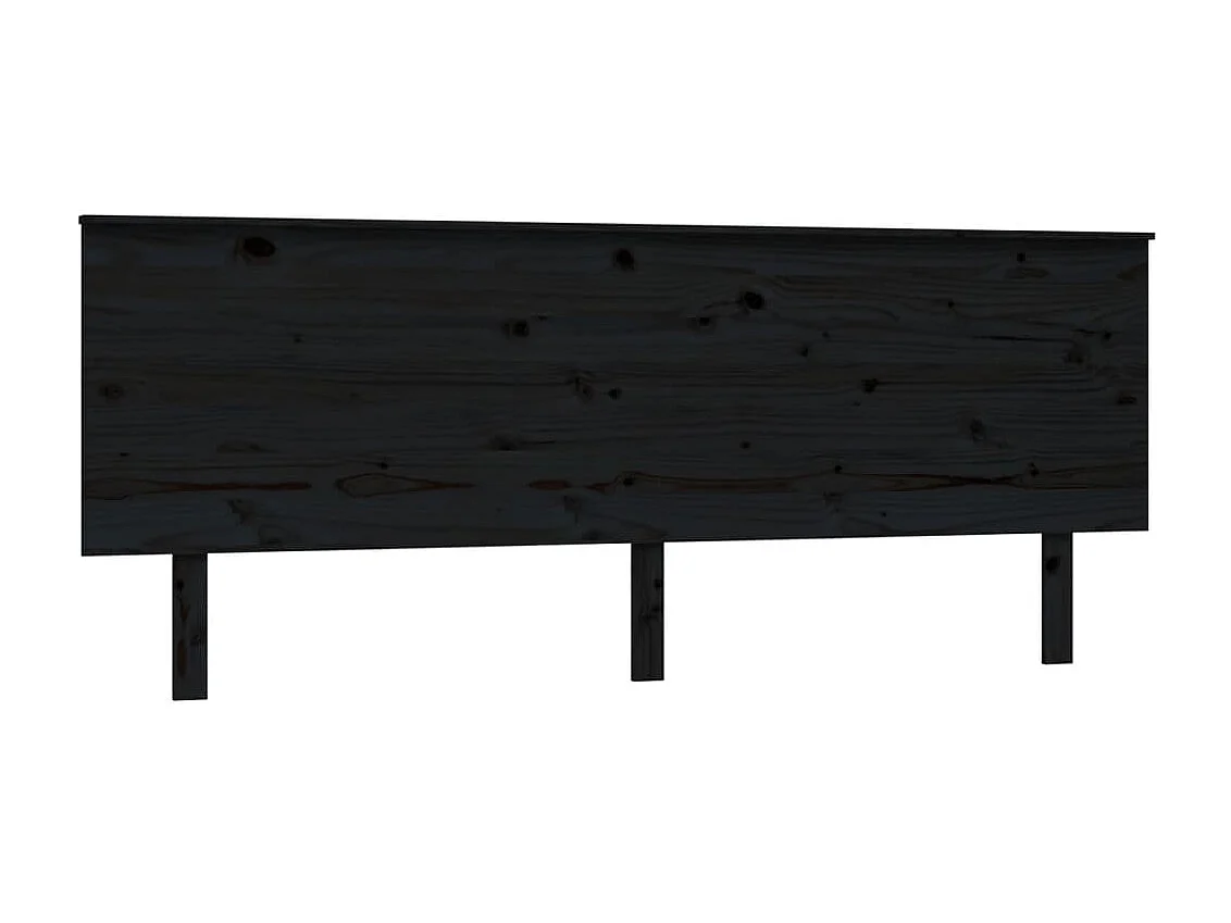 Tête de lit Noir 204x6x82,5 cm Bois massif de pin POI79515 BonneVie Meuble