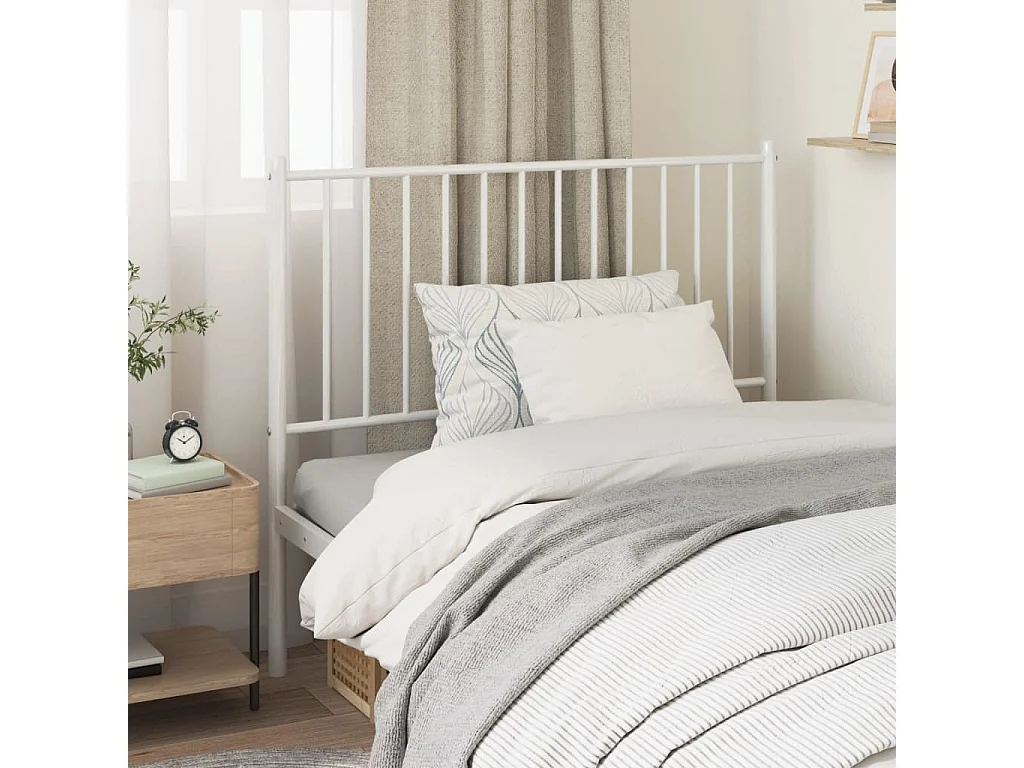 Tête de lit métal blanc 100 cm POI51000 BonneVie Meuble