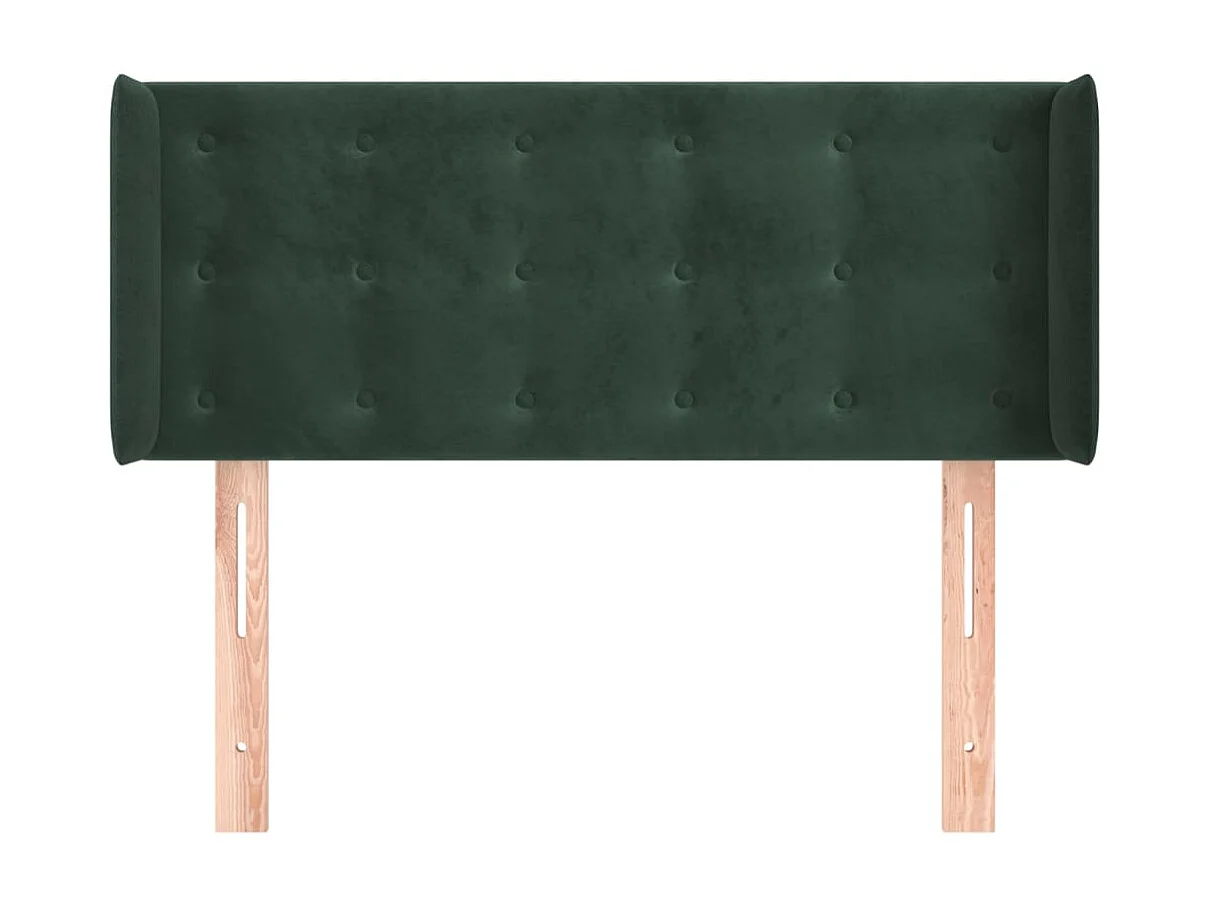Tête de lit avec oreilles Vert foncé 93x16x78,88 cm Velours LKC75032 BonneVie Meuble