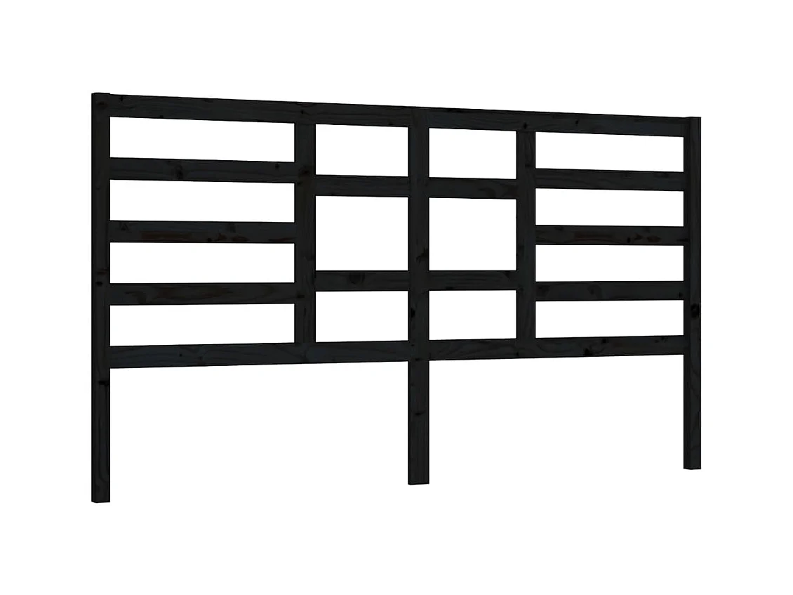 Testiera | Testata del letto per Letto Nera 186x4x104 cm in Legno Massello di Pino