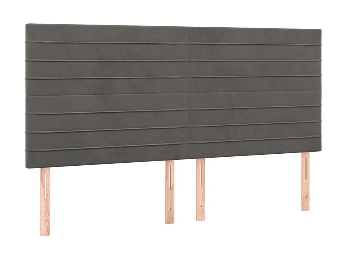 Tête de lit à LED Gris foncé 160x5x118/128 cm Velours POI12446 BonneVie Meuble