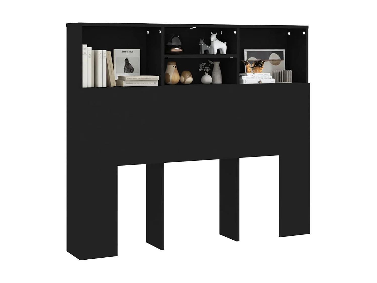 Armoire de tête de lit Noir 120x19x103,5 cm POI31840 BonneVie Meuble