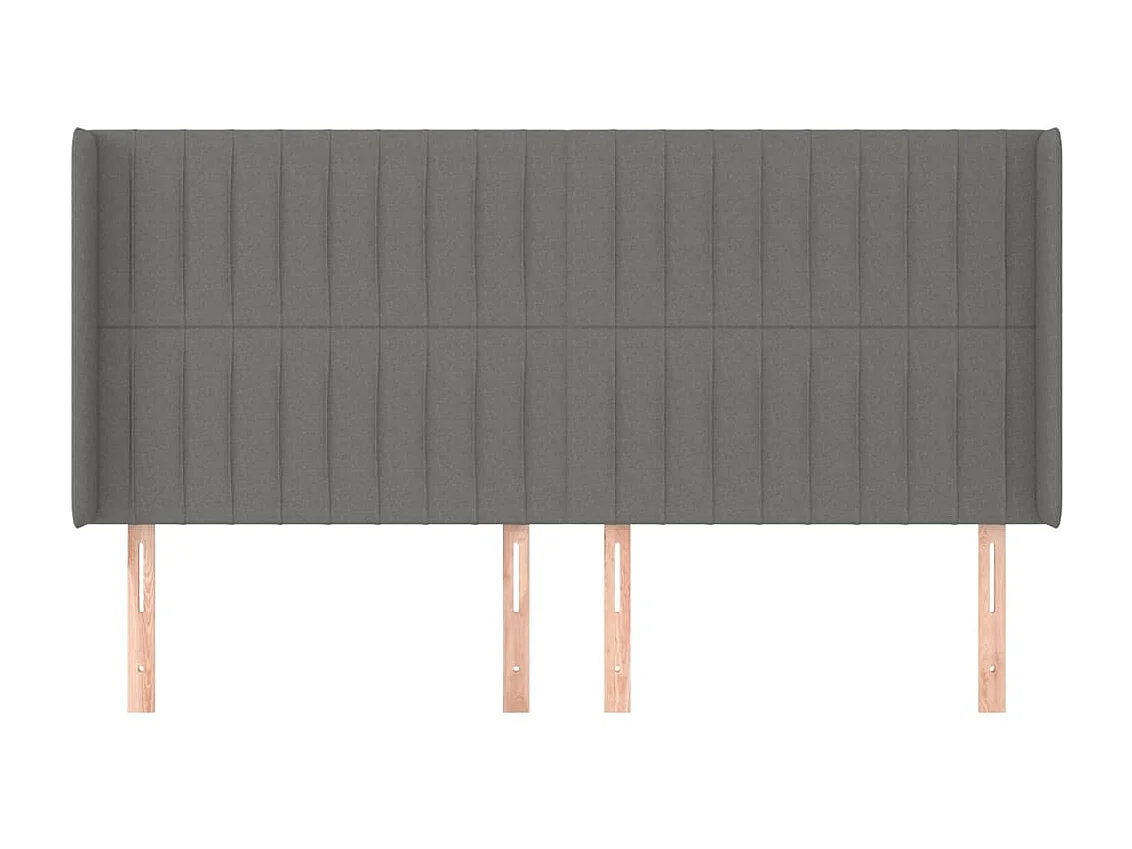 Tête de lit avec oreilles Gris foncé 203x16x118/128 cm Tissu POI21918 BonneVie Meuble