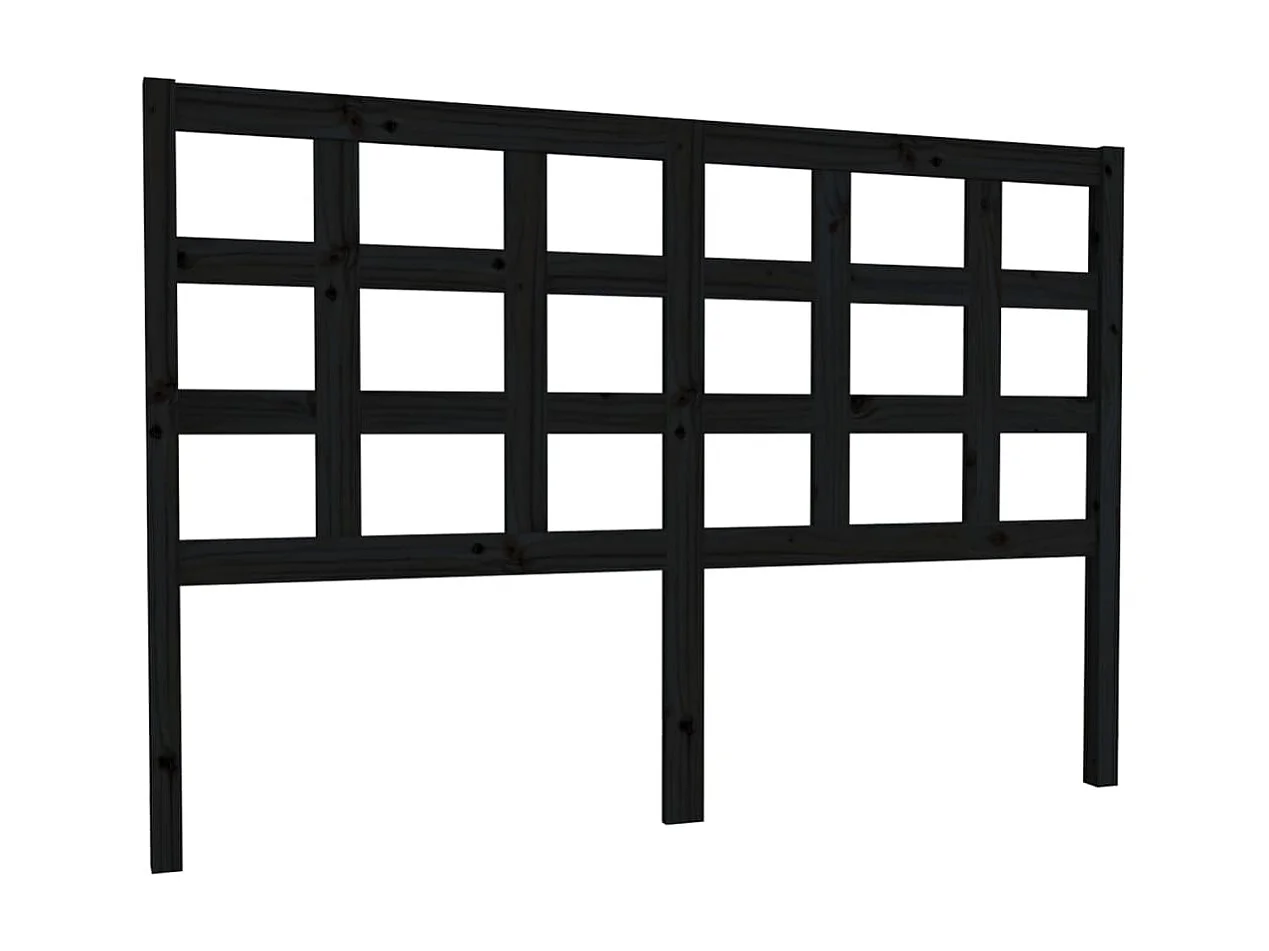 Tête de lit Noir 145,5x4x100 cm Bois massif de pin POI63774 BonneVie Meuble